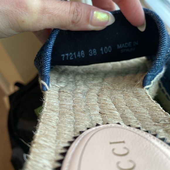 Gucci Womens jean espadrilles slides - Picture 6 of 9